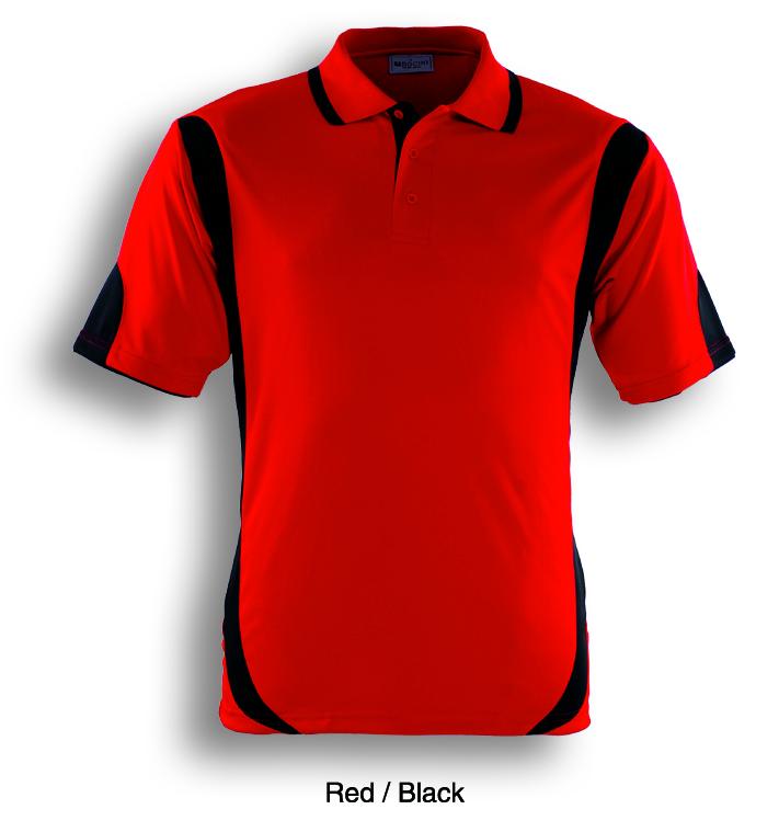 red / black, Breezeway Contrast  Polo Shirt      UPF: excellent protection     160gsm, 100% breezeway polyester fabric     Breathable  micromesh fabric     Draws Sweat from Body, Quick Dry